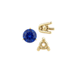 Three Prong Round Wire Basket Settings in 14K Gold (1.25 mm - 8.00 mm)