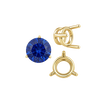 Three Prong Round Wire Basket Settings in 14K Gold (1.25 mm - 8.00 mm)