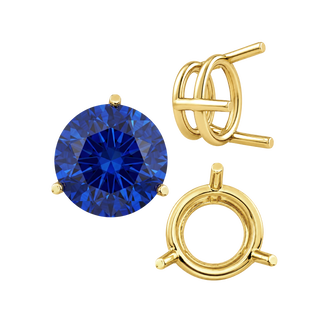 Three Prong Round Wire Basket Settings in 14K Gold (1.25 mm - 8.00 mm)