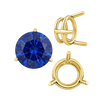 Three Prong Round Wire Basket Settings in 14K Gold (1.25 mm - 8.00 mm)