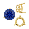 Three Prong Round Wire Basket Settings in 14K Gold (1.25 mm - 8.00 mm)