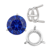 Three Prong Round Wire Basket Settings in Sterling Silver (1.25 mm - 8.00 mm)