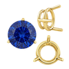 Three Prong Round Wire Basket Settings in 14K Gold (1.25 mm - 8.00 mm)