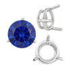Three Prong Round Wire Basket Settings in Sterling Silver (1.25 mm - 8.00 mm)