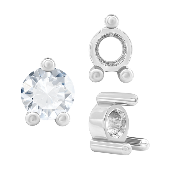 Three Prong Round Low Base Heavy Settings in 14K Gold (1.50 mm - 6.00 mm)