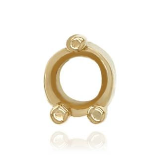 Three Prong Round Low Base Heavy Settings in 14K Gold (1.50 mm - 6.00 mm)