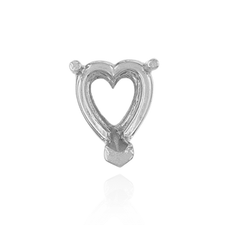 V-End Heart Shape Wire Basket Settings in Sterling Silver (3.00 x 3.00 mm - 10.00 x 10.00 mm)