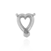 V-End Heart Shape Wire Basket Settings in Sterling Silver (3.00 x 3.00 mm - 10.00 x 10.00 mm)
