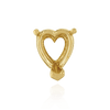 V-End Heart Shape Wire Basket Settings in 14K Gold (3.00 x 3.00 mm - 10.00 x 10.00 mm)