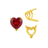 V-End Heart Shape Wire Basket Settings in 14K Gold (3.00 x 3.00 mm - 10.00 x 10.00 mm)