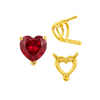 V-End Heart Shape Wire Basket Settings in 14K Gold (3.00 x 3.00 mm - 10.00 x 10.00 mm)