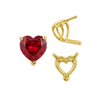V-End Heart Shape Wire Basket Settings in 14K Gold (3.00 x 3.00 mm - 10.00 x 10.00 mm)