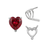 V-End Heart Shape Wire Basket Settings in 14K Gold (3.00 x 3.00 mm - 10.00 x 10.00 mm)