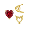 V-End Heart Shape Wire Basket Settings in 14K Gold (3.00 x 3.00 mm - 10.00 x 10.00 mm)