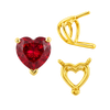 V-End Heart Shape Wire Basket Settings in 14K Gold (3.00 x 3.00 mm - 10.00 x 10.00 mm)
