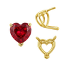 V-End Heart Shape Wire Basket Settings in 14K Gold (3.00 x 3.00 mm - 10.00 x 10.00 mm)