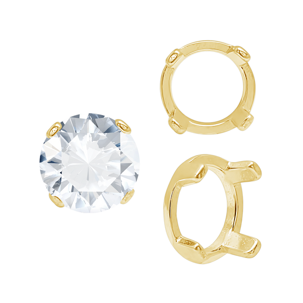Four Prong Round Low Base Settings in 14K Gold (2.00 mm - 8.00 mm)