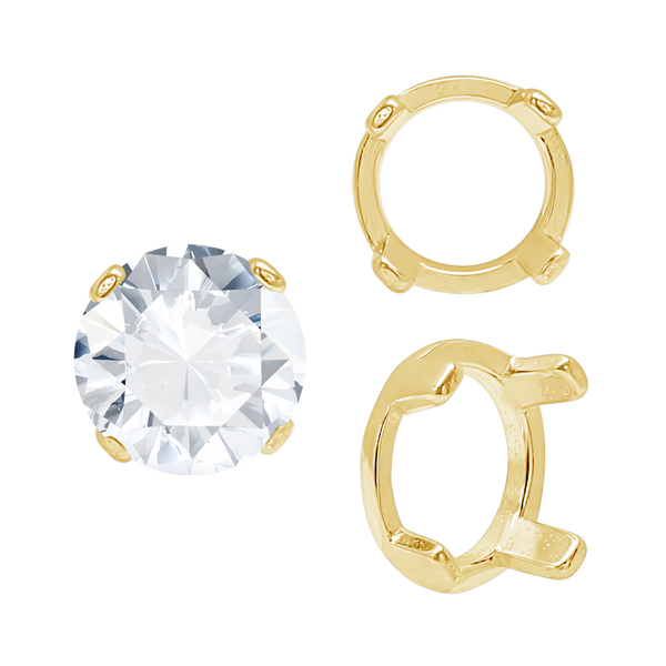 Four Prong Round Low Base Settings in 14K Gold (2.00 mm - 8.00 mm)