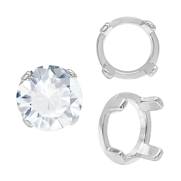 Four Prong Round Low Base Settings in 14K Gold (2.00 mm - 8.00 mm)