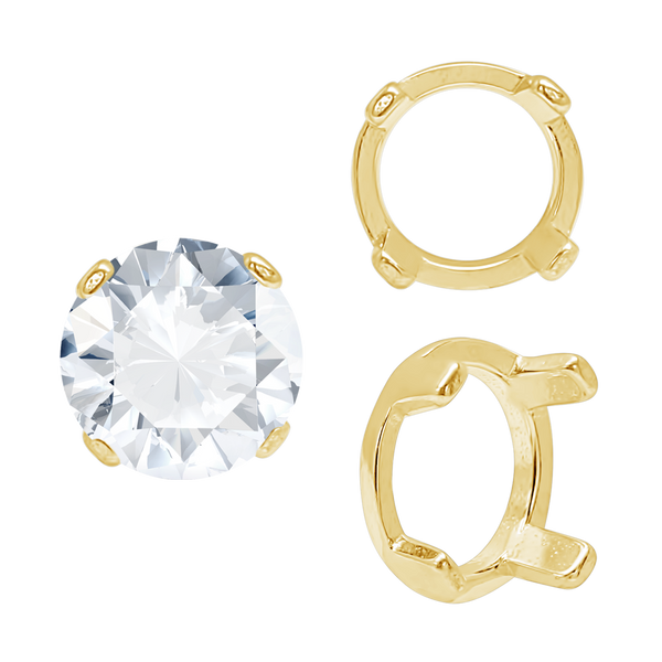 Four Prong Round Low Base Settings in 14K Gold (2.00 mm - 8.00 mm)