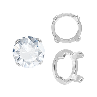 Four Prong Round Low Base Settings in Sterling Silver (2.00 mm - 8.00 mm)