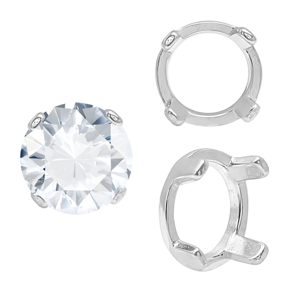 Four Prong Round Low Base Settings in Sterling Silver (2.00 mm - 8.00 mm)
