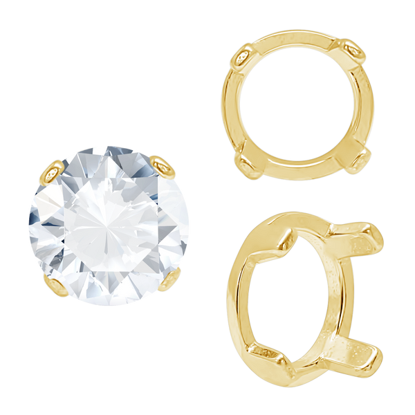 Four Prong Round Low Base Settings in 14K Gold (2.00 mm - 8.00 mm)