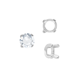 Four Prong Round Low Base Settings in Sterling Silver (2.00 mm - 8.00 mm)