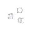 Four Prong Round Low Base Settings in Sterling Silver (2.00 mm - 8.00 mm)