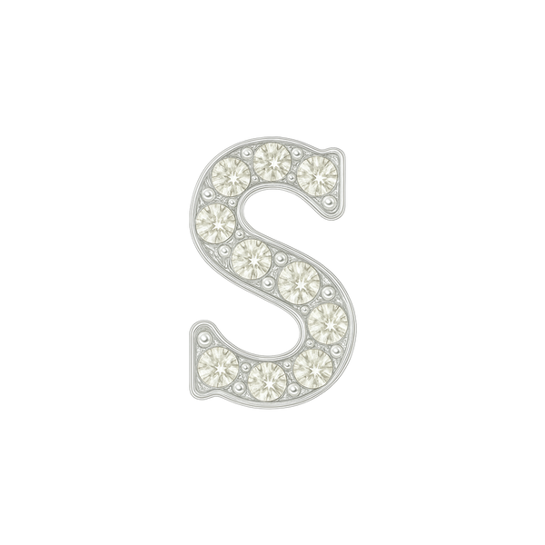 Large Initial Charm with Natural Diamonds Finding in 14K Gold (8 mm)