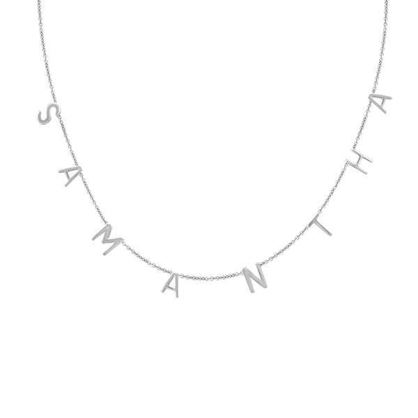 Hanging Initial Necklace in 14K White Gold (18" Chain)