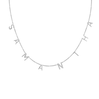 Hanging Initial Necklace in 14K White Gold (18" Chain)