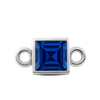 Diamond or Gemstone Square Bezel Drop Charm in 14K White Gold