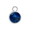 Diamond or Gemstone Bezel Drop Charm in 14K White Gold
