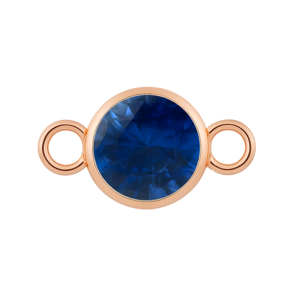 Diamond or Gemstone Bezel Bracelet/Necklace Charm in 14K Pink Gold