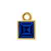 Diamond or Gemstone Square Bezel Drop Charm in 14K Yellow Gold