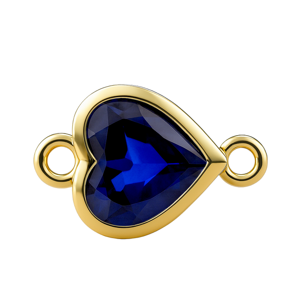 Diamond or Gemstone Heart Bezel Bracelet/Necklace Charm in 14K Yellow Gold