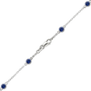 Finished Diamond by the Yard Cable Chain Necklace in 14K White Gold with Sapphire Stones
