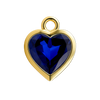 Diamond or Gemstone Heart Bezel Drop Charm in 14K Yellow Gold