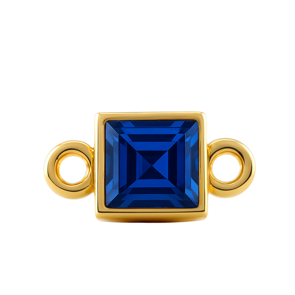 Diamond or Gemstone Square Bezel Bezel/Necklace Charm in 14K Yellow Gold