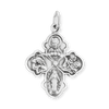 Sterling Silver Double-Sided Four-Way Cross Pendant with Antique Finish (24 x 17 mm)