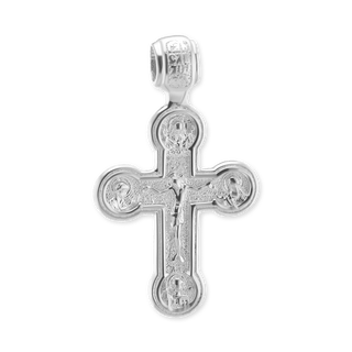 Sterling Silver Byzantine Four-Way Double-Sided Crucifix Pendant (41 x 25 mm)