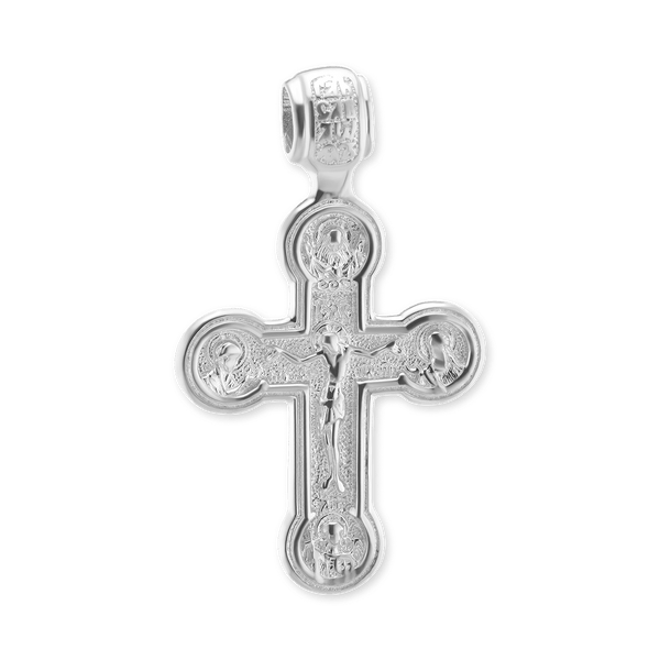 Sterling Silver Byzantine Four-Way Double-Sided Crucifix Pendant (41 x 25 mm)