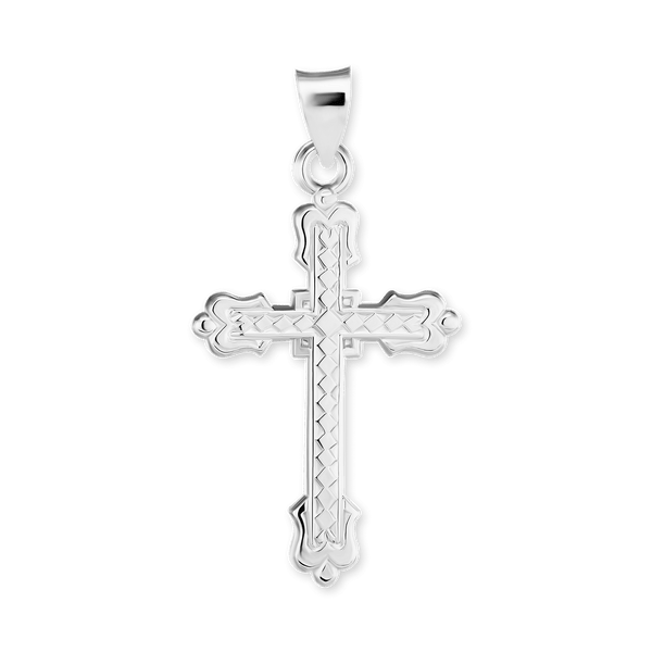 Sterling Silver Fancy Cross Pendant (38 x 20 mm)