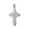 Sterling Silver Byzantine Double-Sided Cross and Crucifix Pendant (35 x 18 mm)