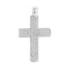 Sterling Silver Classic Cross Pendant with Cubic Zirconia (34 x 21 mm)