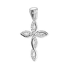 Sterling Silver Eternity Cross Pendant with Cubic Zirconia (30 x 15 mm)