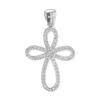 Sterling Silver Eternity Cross Pendant with Cubic Zirconia (33 x 19 mm)