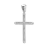 Sterling Silver Classic Cross Pendant with Cubic Zirconia (41 x 21 mm)