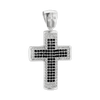 Sterling Silver Classic Cross Pendant with Cubic Zirconia (36 x 19 mm)